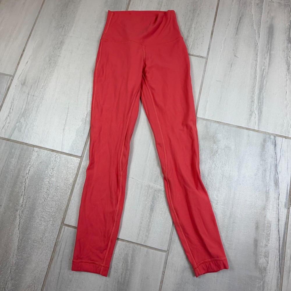 Lululemon Align High-Rise Pant 25 Red Orange Poppy Yoga Leggings Size 2 LW5CTCS